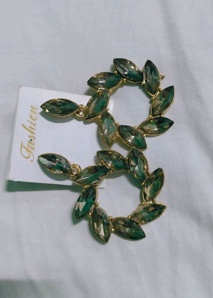 Party Wear Golden Earrings Pack Of 2
