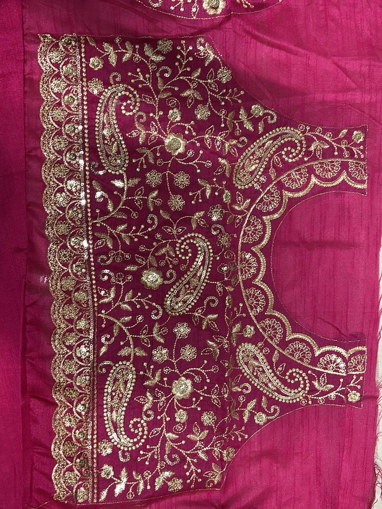 Embroidered Magenta Blouse