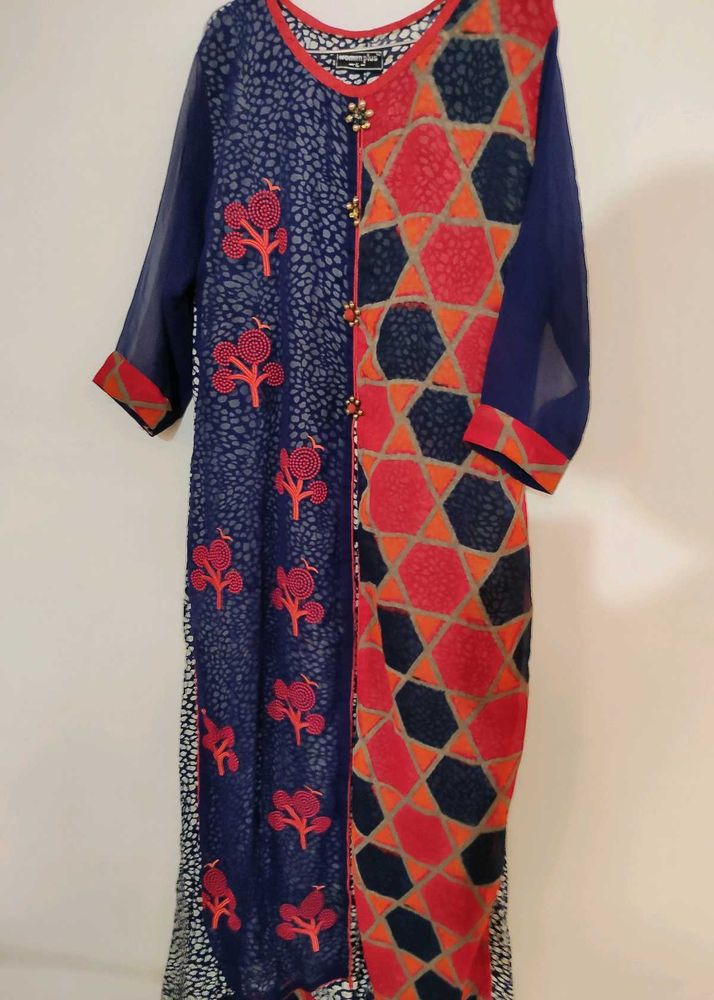 Printed Straight Long Length Kurti For Festive
