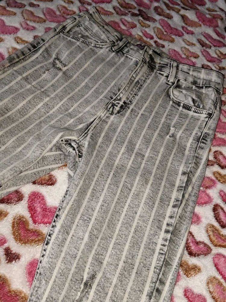 Striped Gray Jeans