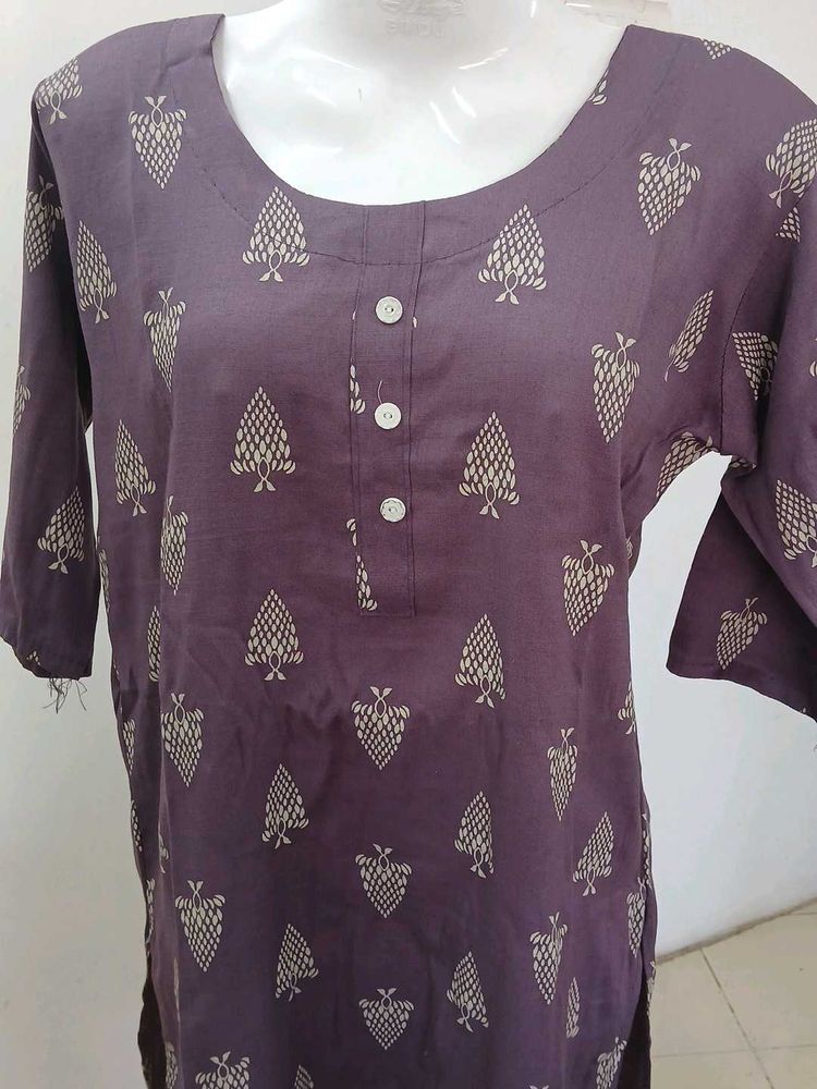 Elegant Purple Printed Kurta
