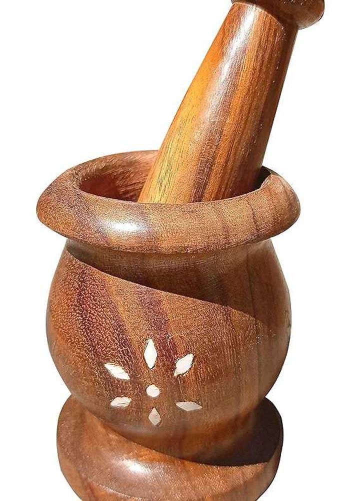 Wooden Mortar and Pestle Set