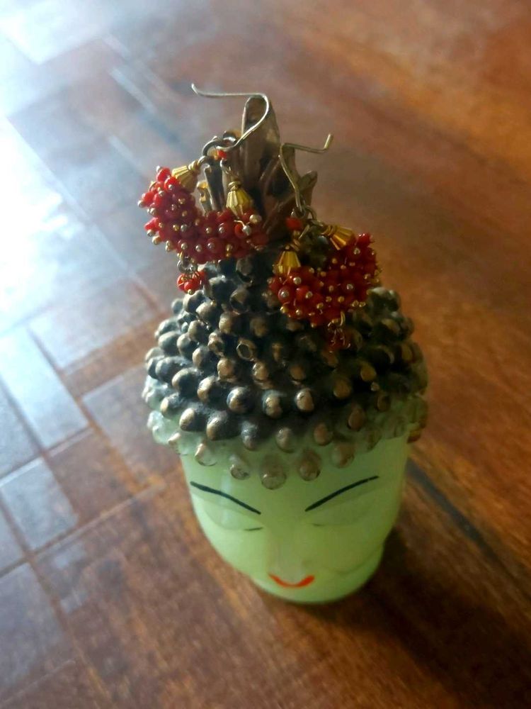 Red Bead Earrings