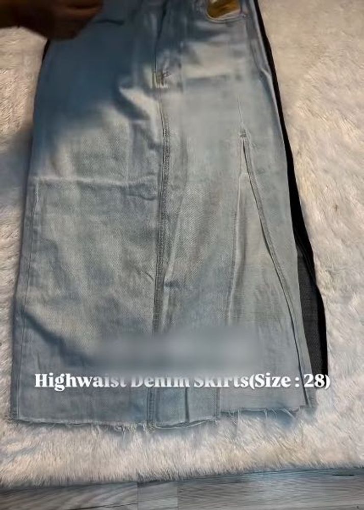 Denim Slit Skirt