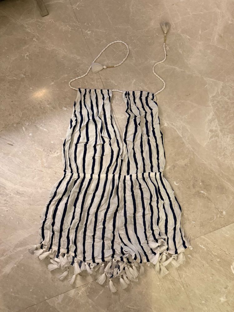 Striped Branded Playsuit Never Worn
