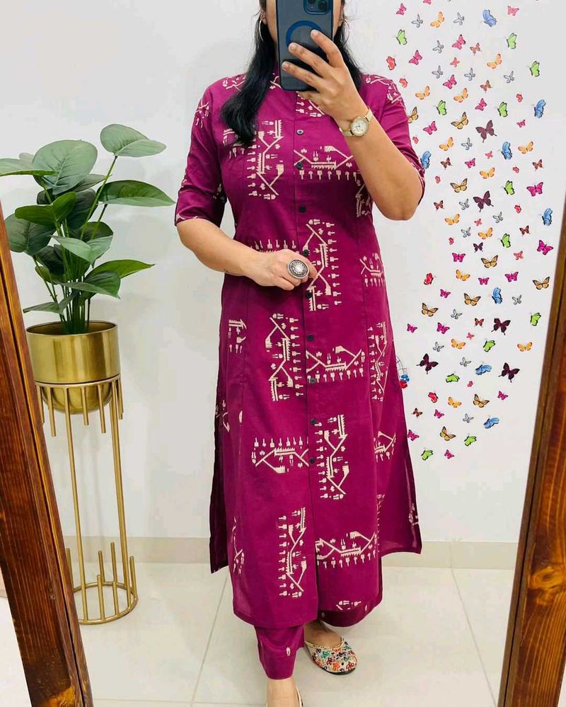 Elegant Purple Kurta Set