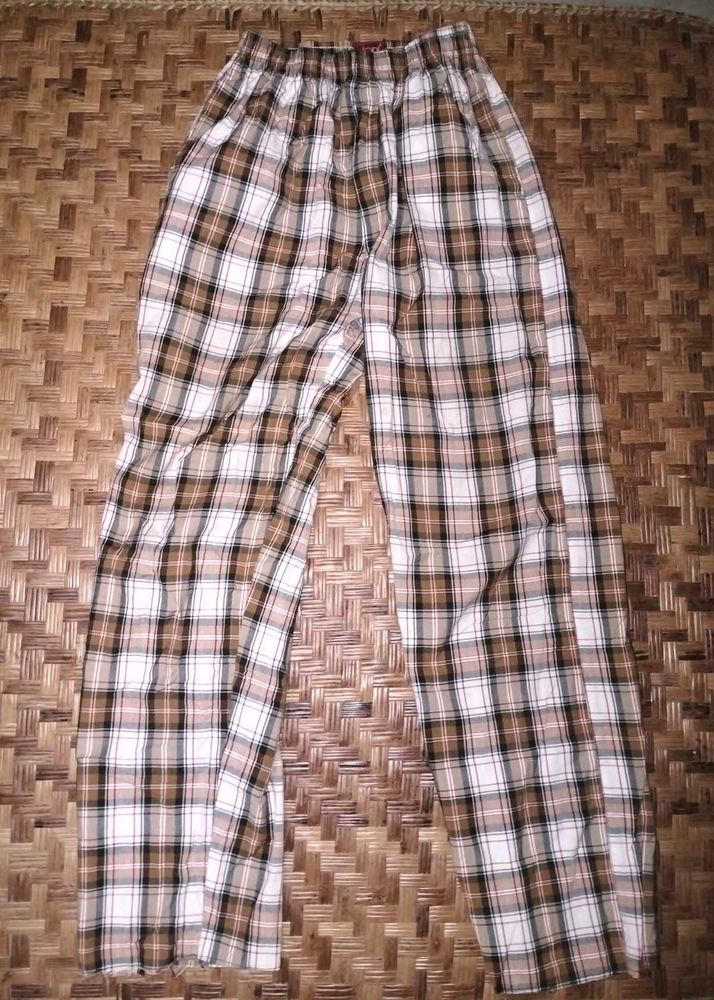 Check Brown White Pant