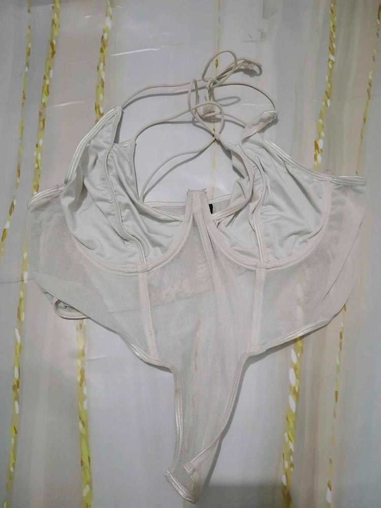 (915)Sheer Corset Bodysuit