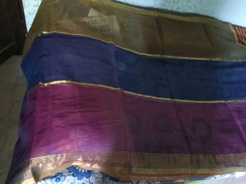 Used MutiColor Kota Saree With Blouse(Stitched)