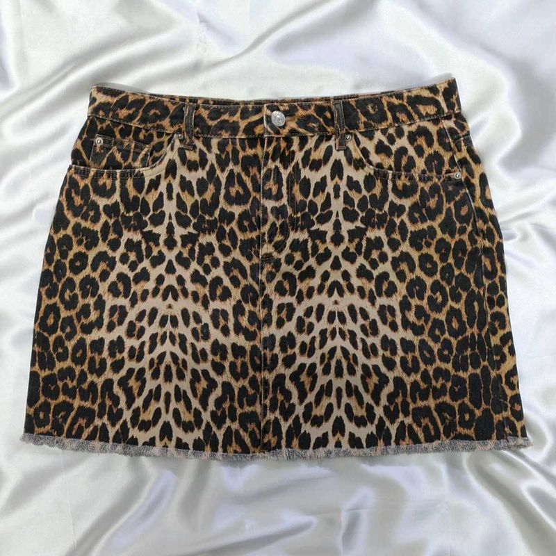 Leopard Print Mini Skirt