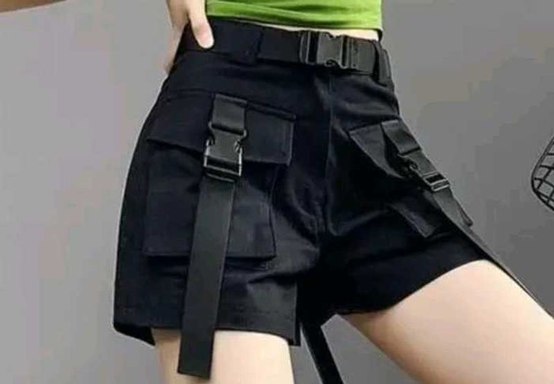 Buckled Black Shorts