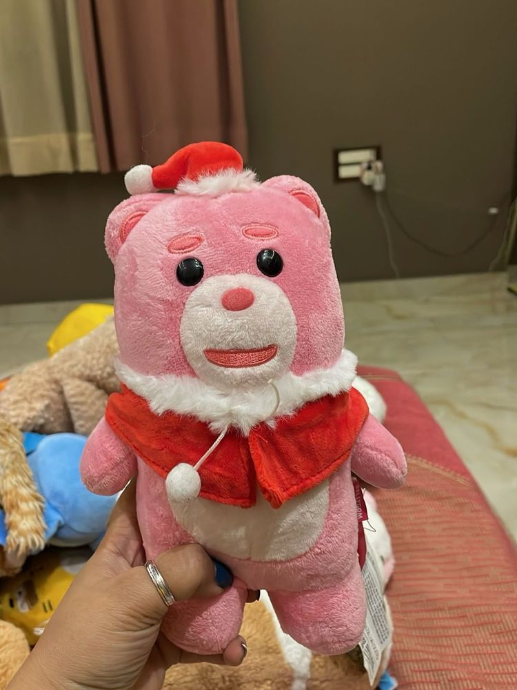Pink Christmas Bear Plush