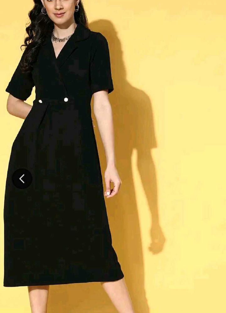 Women stylish Black Solid Dress