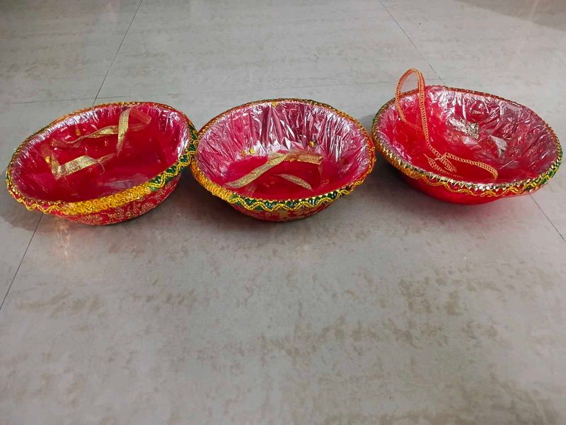 Decorative baskets for gifting or festive use.