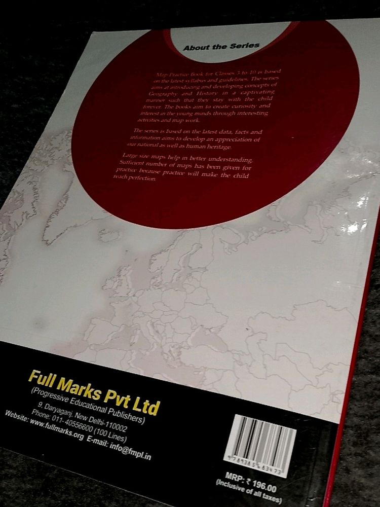 Map Practice Book Class 10  Fullmarks