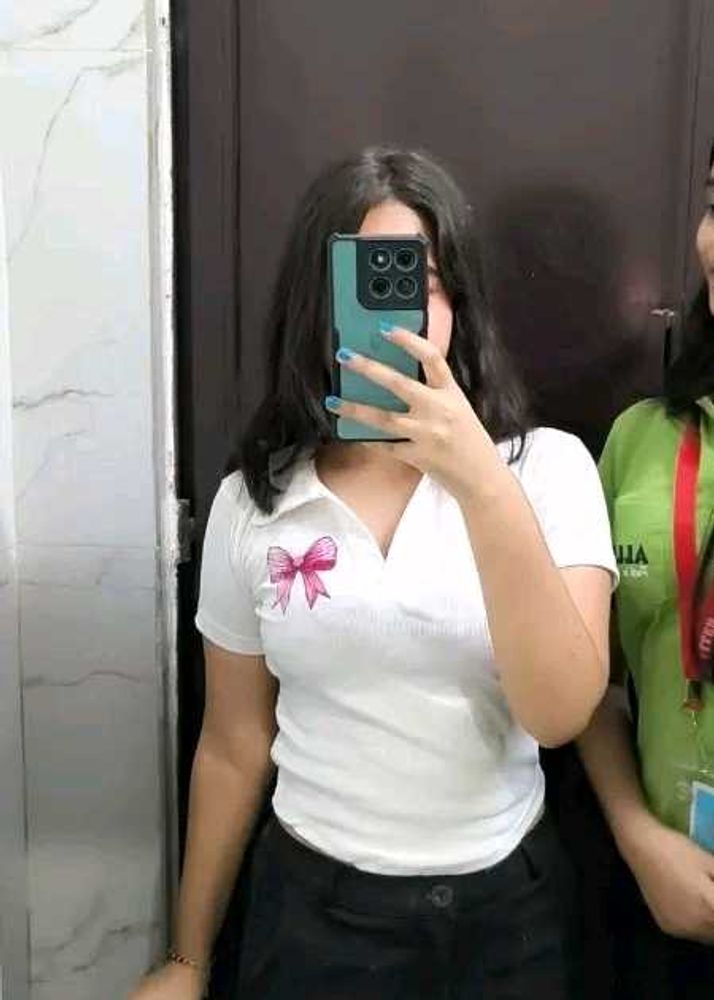 Cute White Polo Top