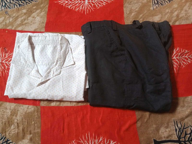 white shirt 👕 and black pant