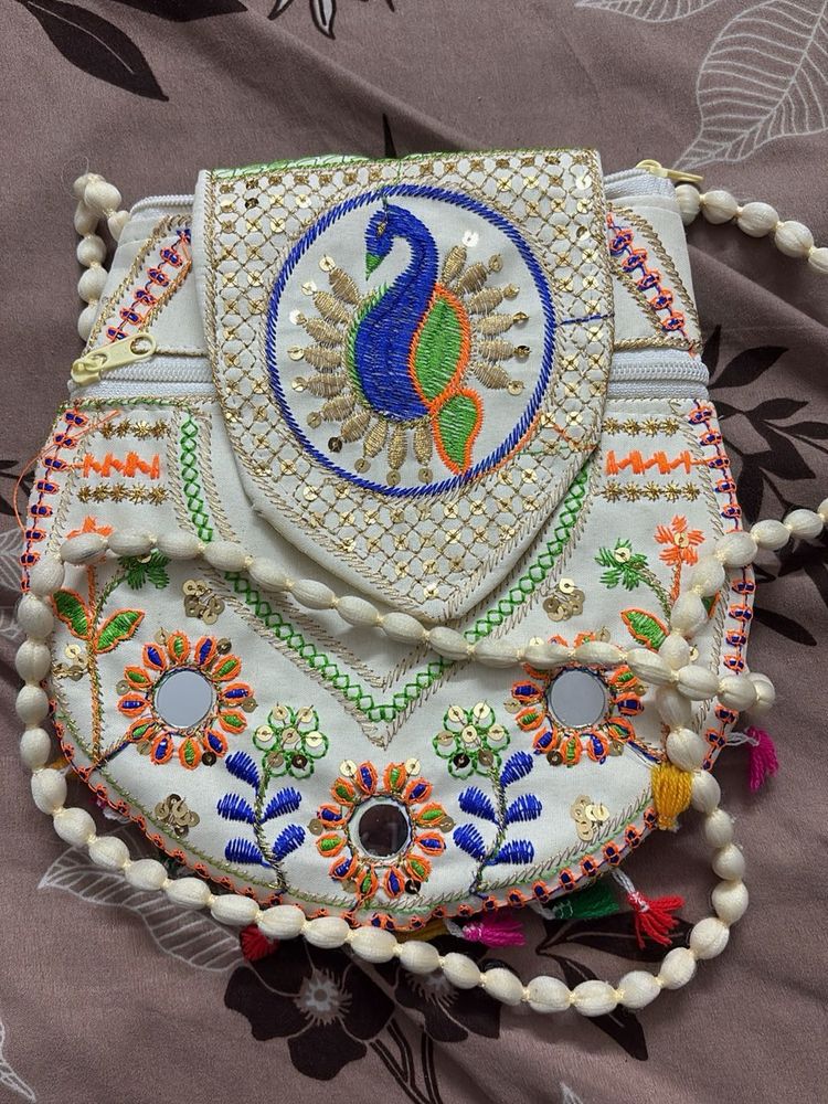 Embroidered Sling Bag