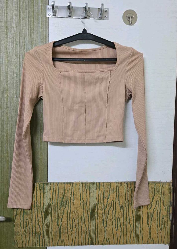 Square Neck Long Sleeve Top