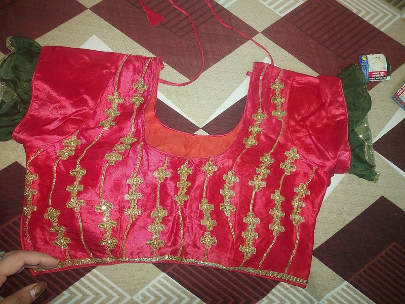 Olive Dark Handwork Frill Heavy Work Saree