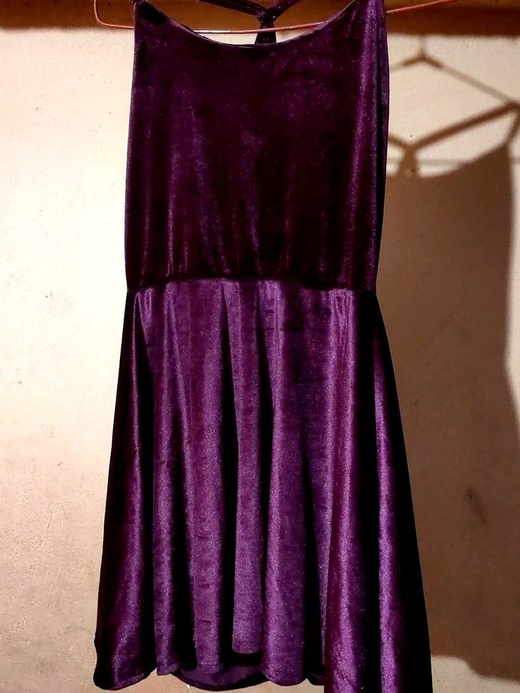 Maroon Velvet Mini Dress