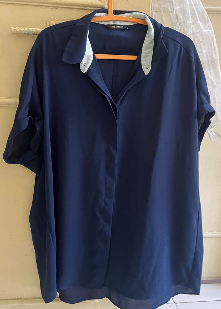 an imported classy navy shirt