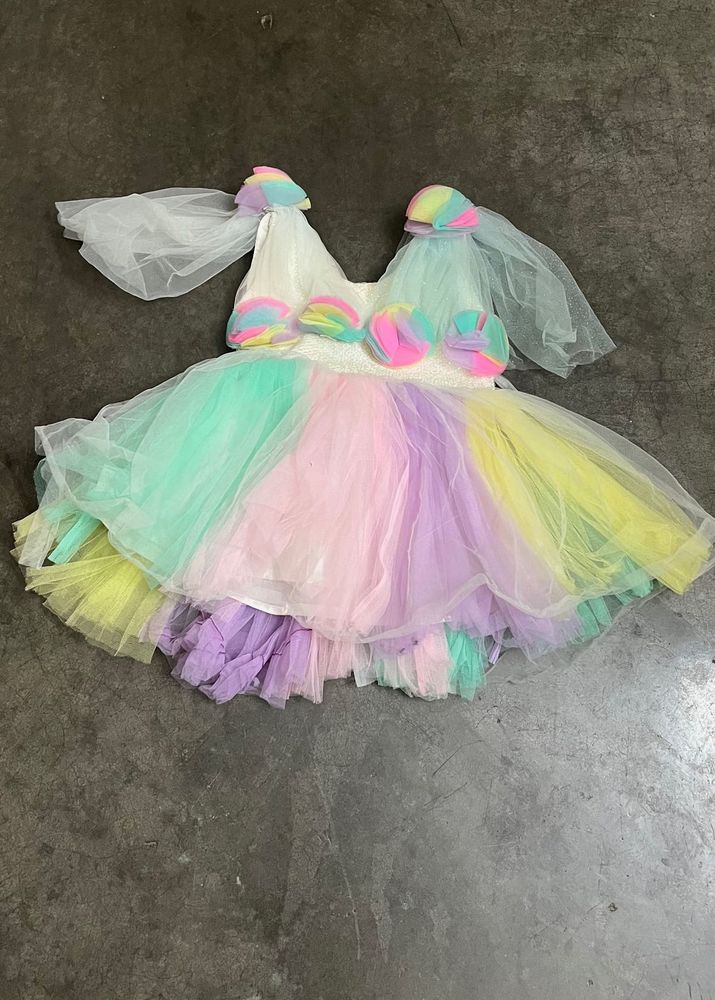 Rainbow Tulle Party Dress
