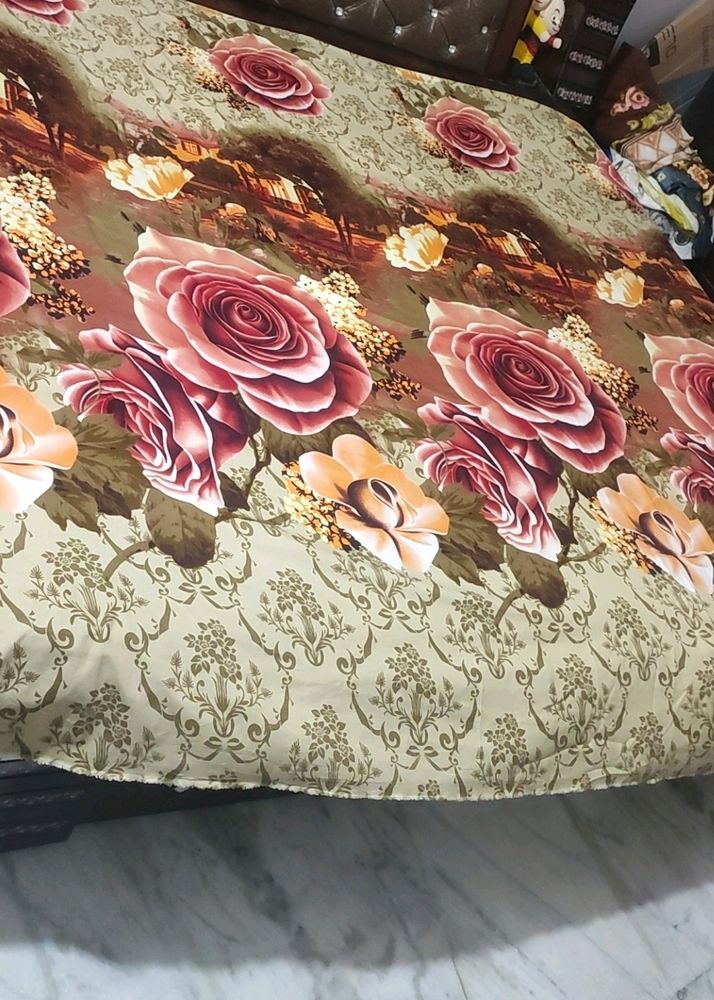 Printed Cotton Blend Double Bedsheet