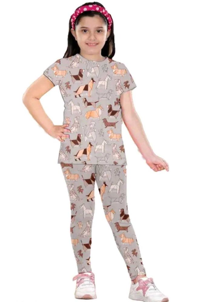 Dog Print Girls' Pajama Set