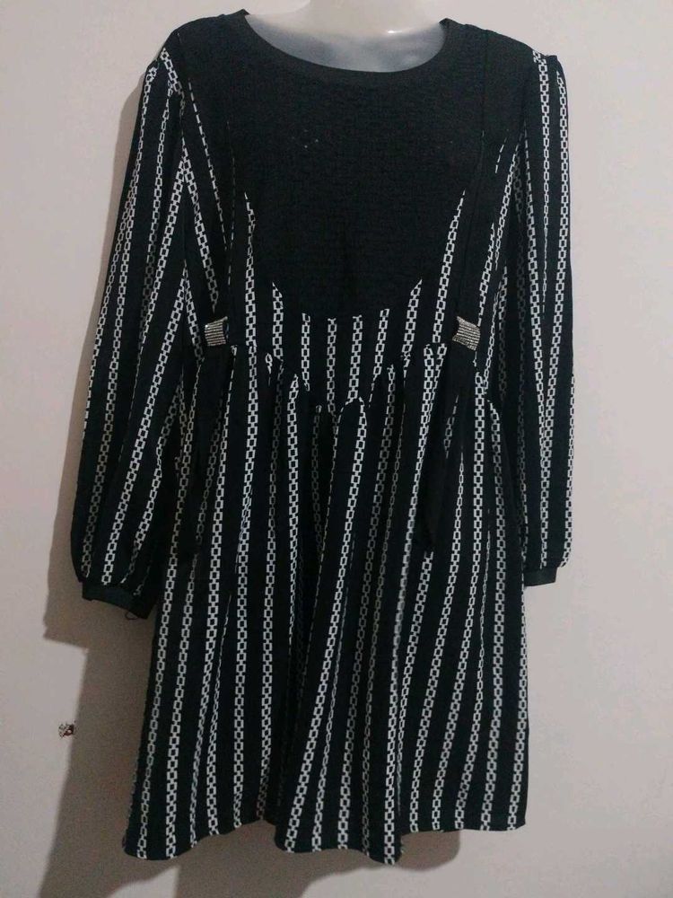 Striped Black and White Dress