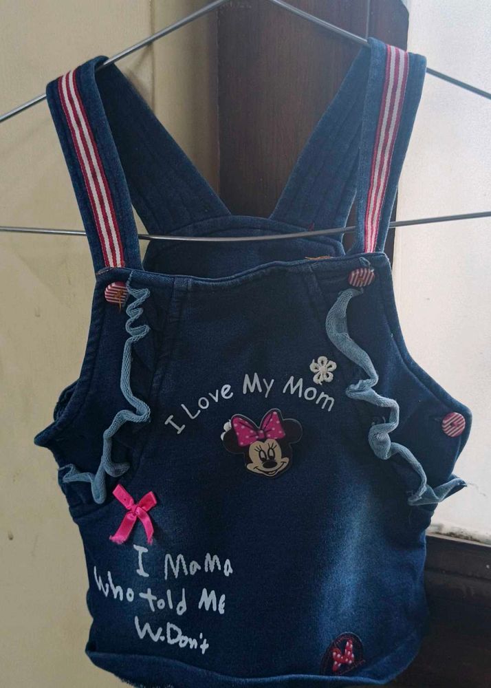 Denim Overalls - 'I Love My Mom'