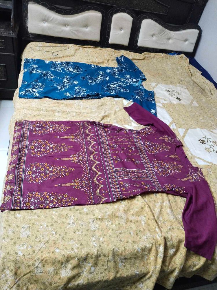 Combo-Elegant Purple n teal blue Kurta
