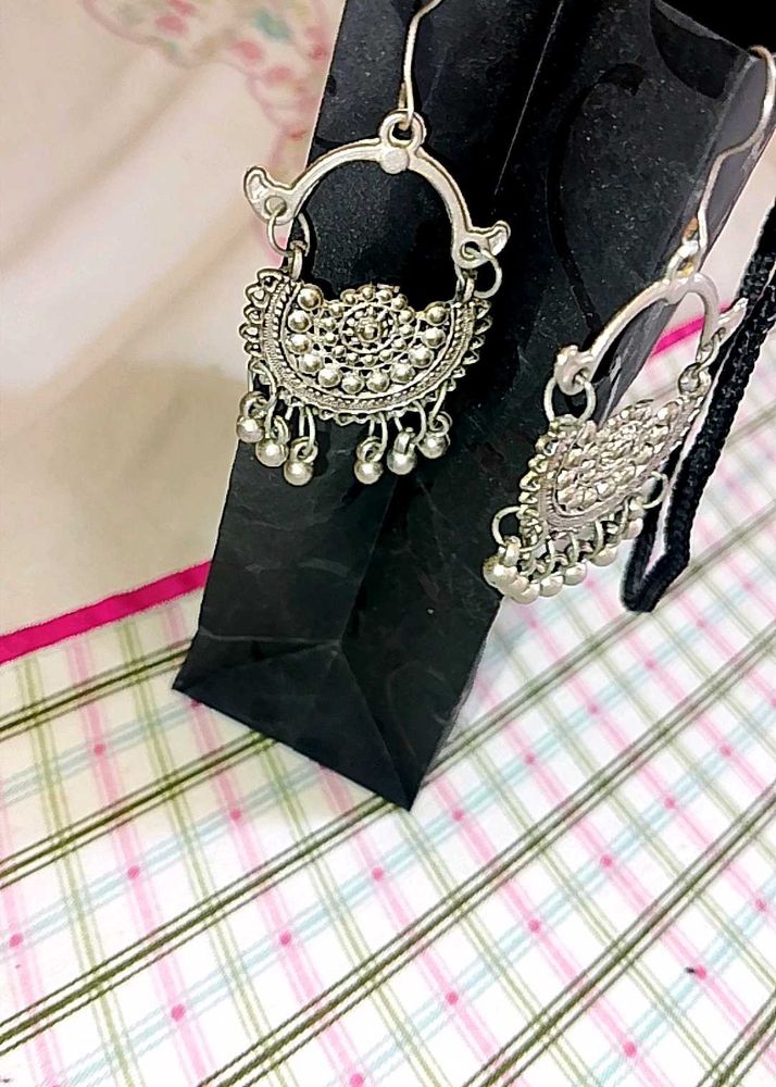 Silver Tone Dangle Earrings