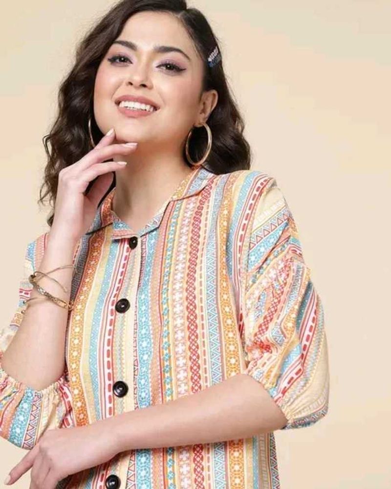 Striped Button-Down Top