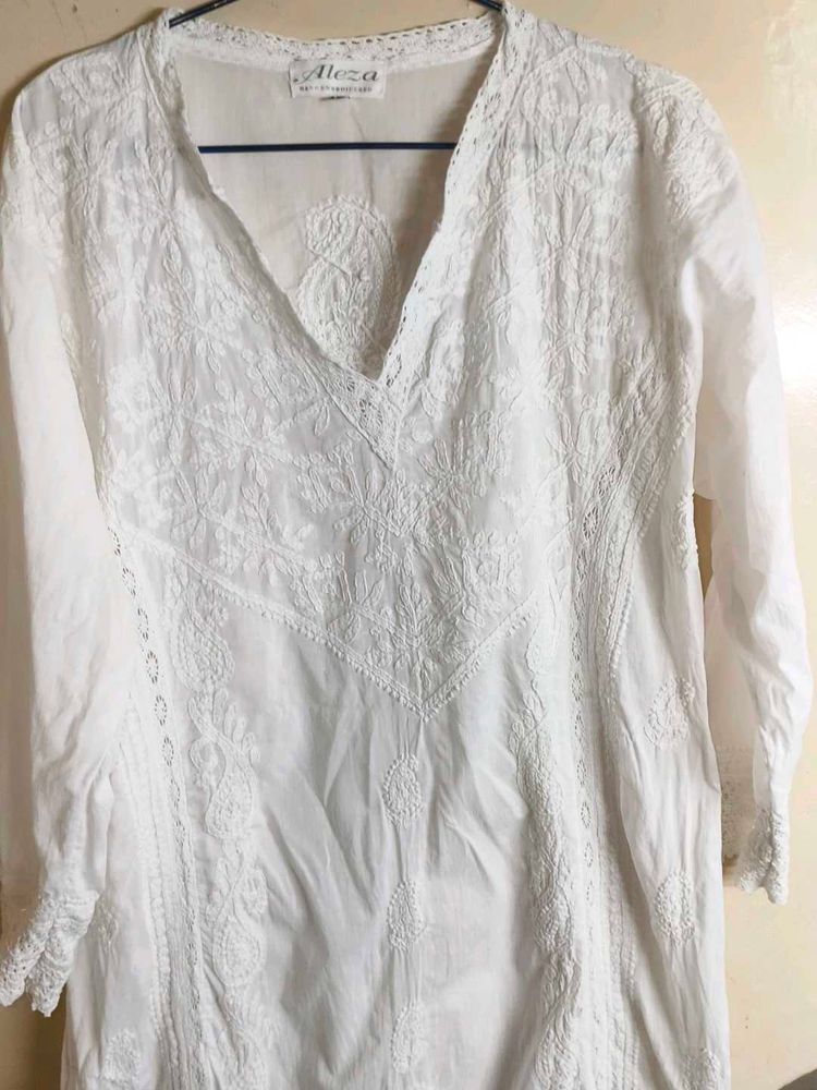 White Chikankari Kurta