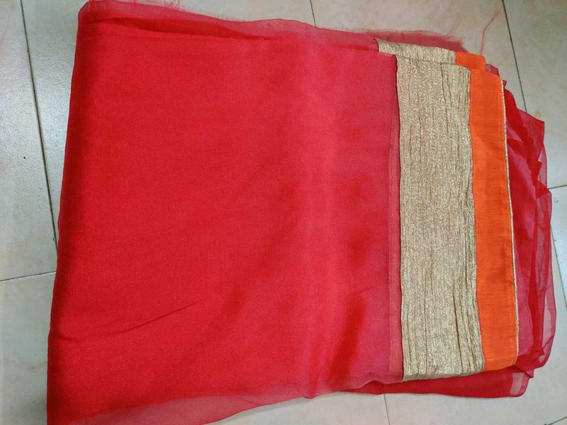 Net 2 Shade Saari With Blouse Piece