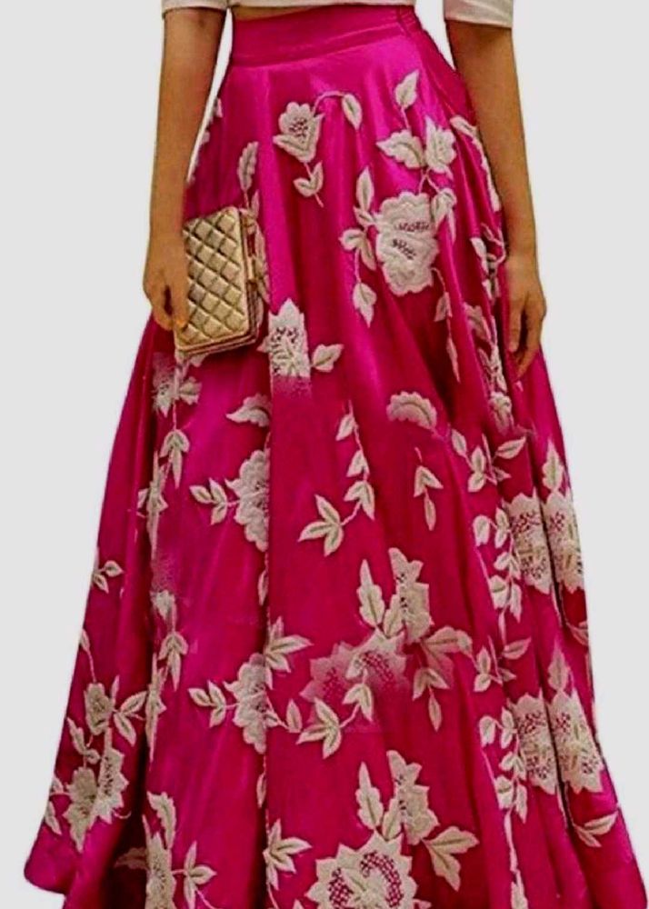 Pink Floral Lehenga Choli Set