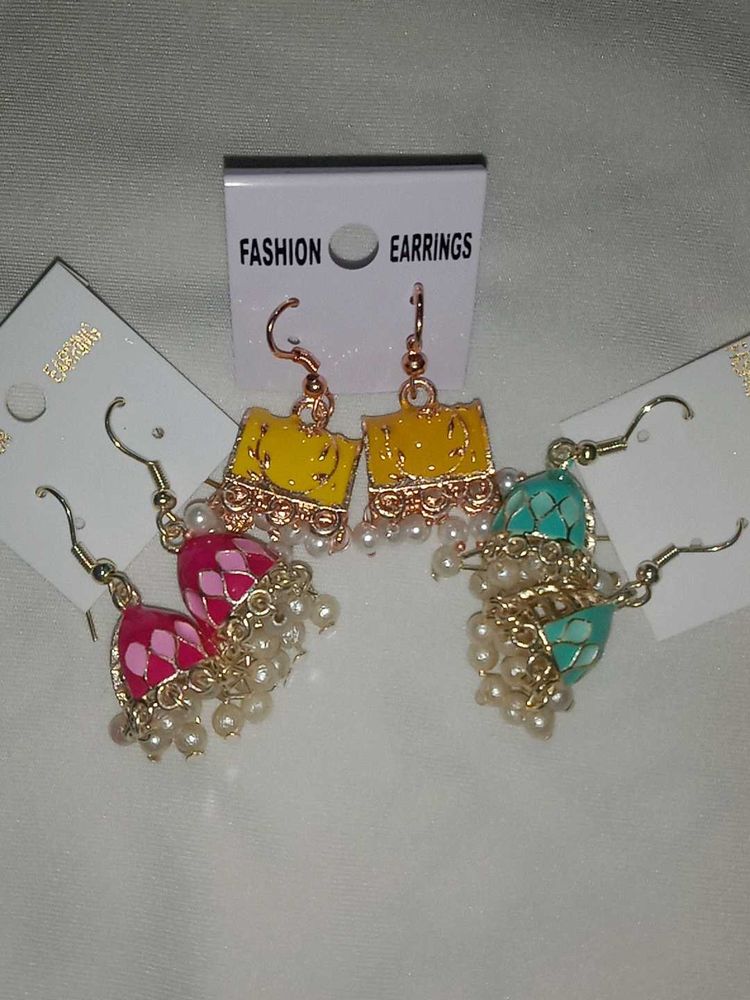 Enamel Jhumka Earrings