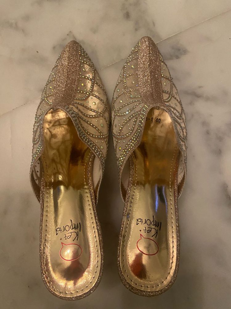 Brand New Gold High Block Heels