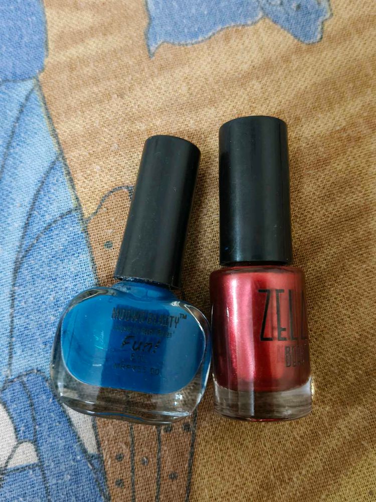 Blue &amp; Red Nail Polish Set