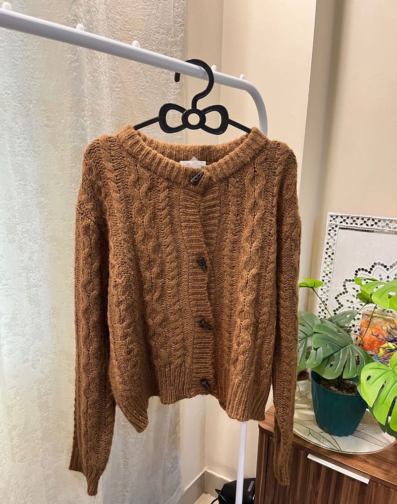 Brown Knit Cardigan