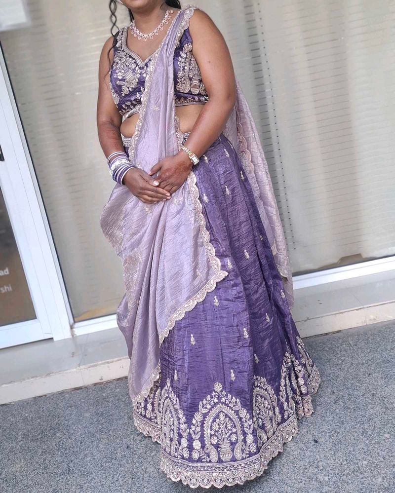 Elegant Lavender Lehenga Choli Set