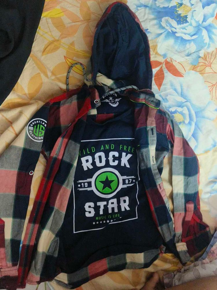 Cool Graphic Tee &amp; Flannel