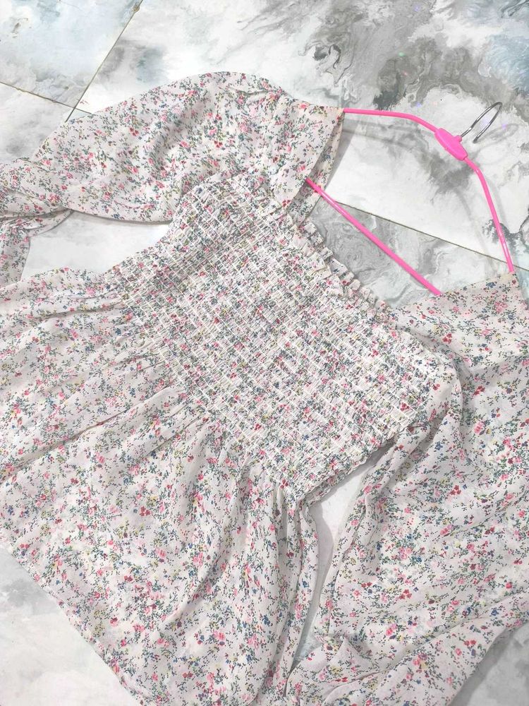 Square Neck Floral Top