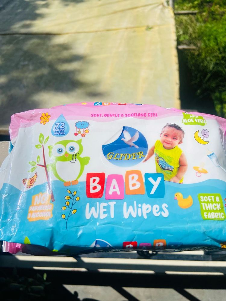 Baby Wet Wipes - 72 Count Set Of 2