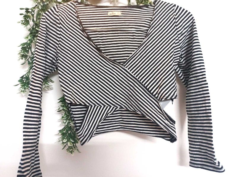 Hollister Striped Wrap Top