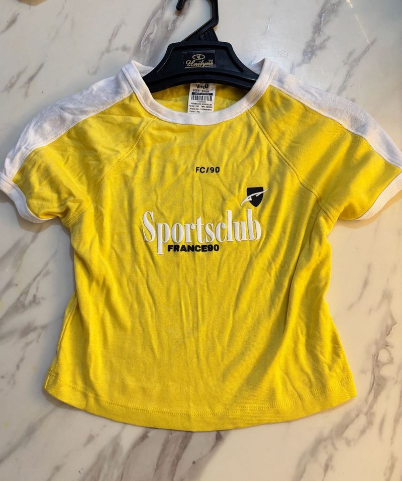 Cute Yellow Sportsclub Tee