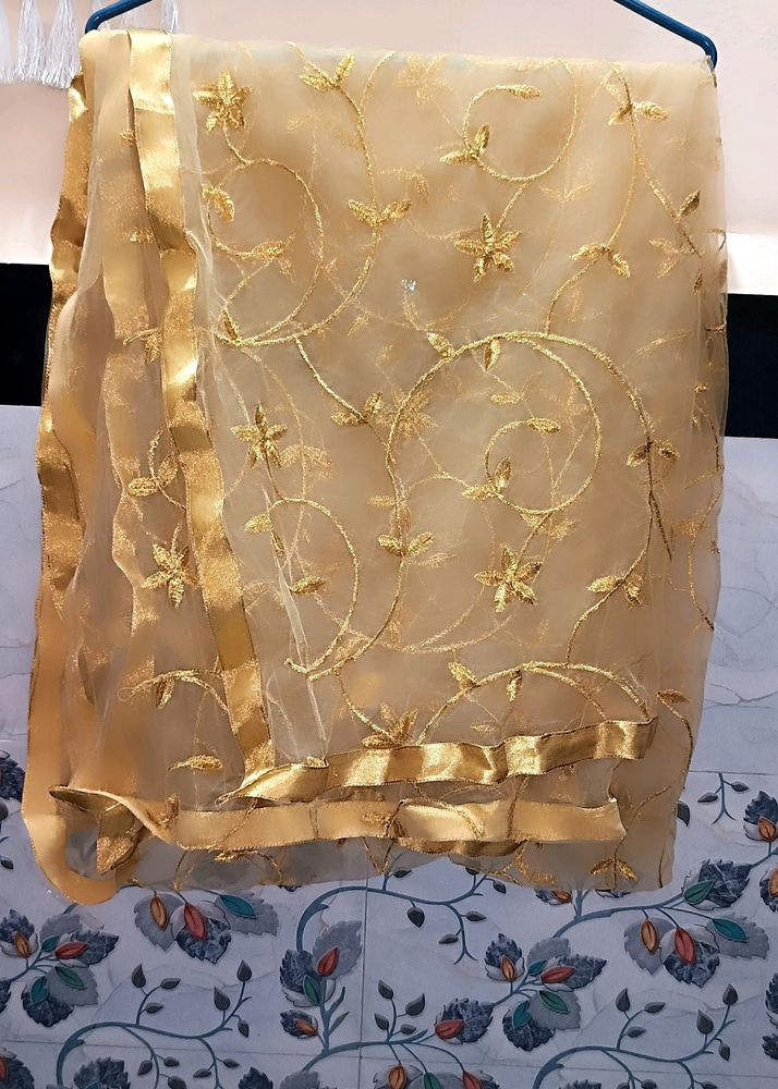 Golden Net Dupatta. 💛