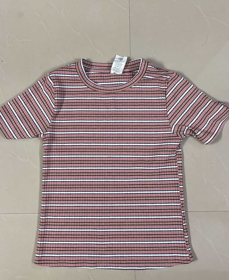 Striped Ribbed Crop Top