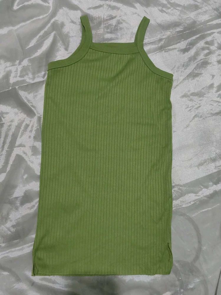 Green Ribbed Tank Top (Bodycon)